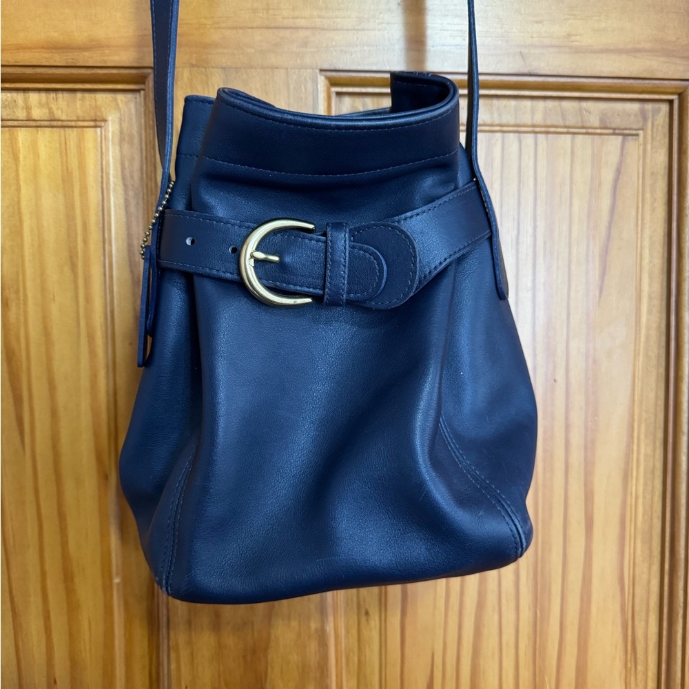 Vintage Coach Navy Blue SoHo Leather Shoulder Bag